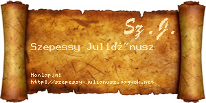 Szepessy Juliánusz névjegykártya